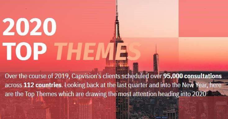 Over the course of 2019, Capvision’s clients scheduled over 95,000 consultations across 112 countries. Looking back at the last quarter and into the New Year, below are the Top Themes which are drawing the most attention heading into 2020: lnkd.in/dnQH8Vg
#5G #renewables