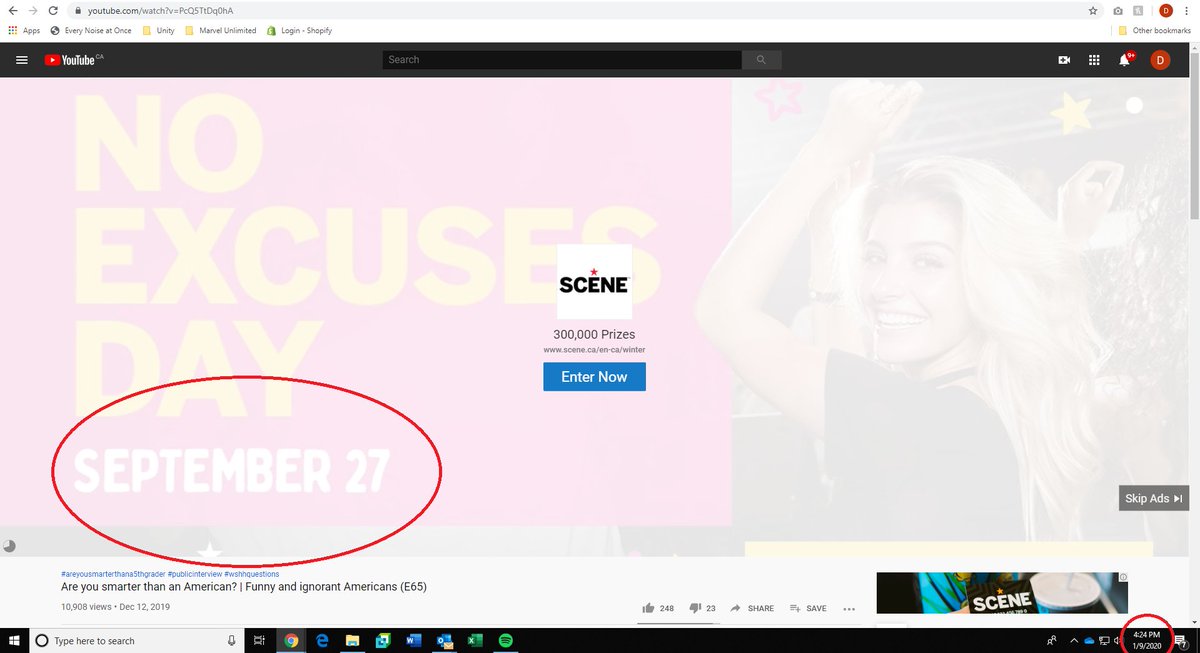 DMcGuinness37's tweet photo. .@SCENECard FYI you guys are paying for pre-roll on YT for an event that ended over 3 months ago. @CineplexMovies @scotiabank https://t.co/9ZUNs25XDg