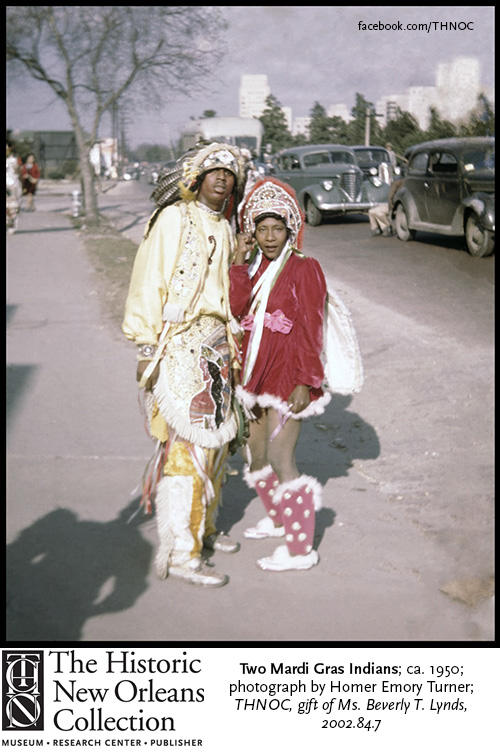 A couple in Mardi Gras Indian garb, circa 1950. #mardigrasindians #mommadonttakemykodachromeaway