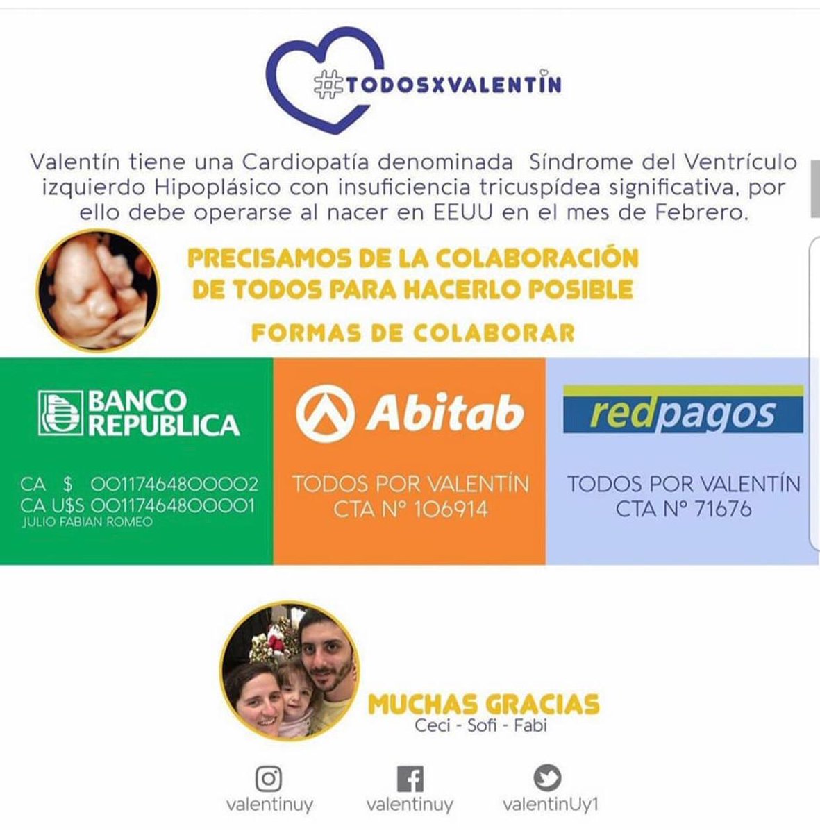 Mig_Botics's tweet photo. 🙌 #TodosxValentin  AYUDEMOS A ESTE PEQUEÑO Y SU FAMILIA, NECESITAMOS LA COLABORACION DE TODOS❤🙌 https://t.co/aNMFe8AeMf
