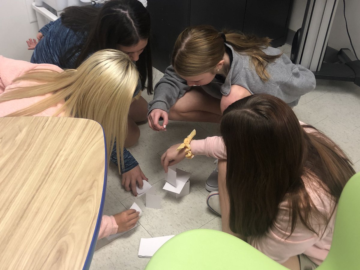 JessalynAleece's tweet photo. Coding can be difficult work! We’re working on training our minds to overcome adversities before we code. First up, building an index card tower—the catch: no talking & only one hand per person. If at first you don’t succeed... @GoBucsSJHS #SouthsideALLin #LivingstonMADE https://t.co/xIOCej7orf