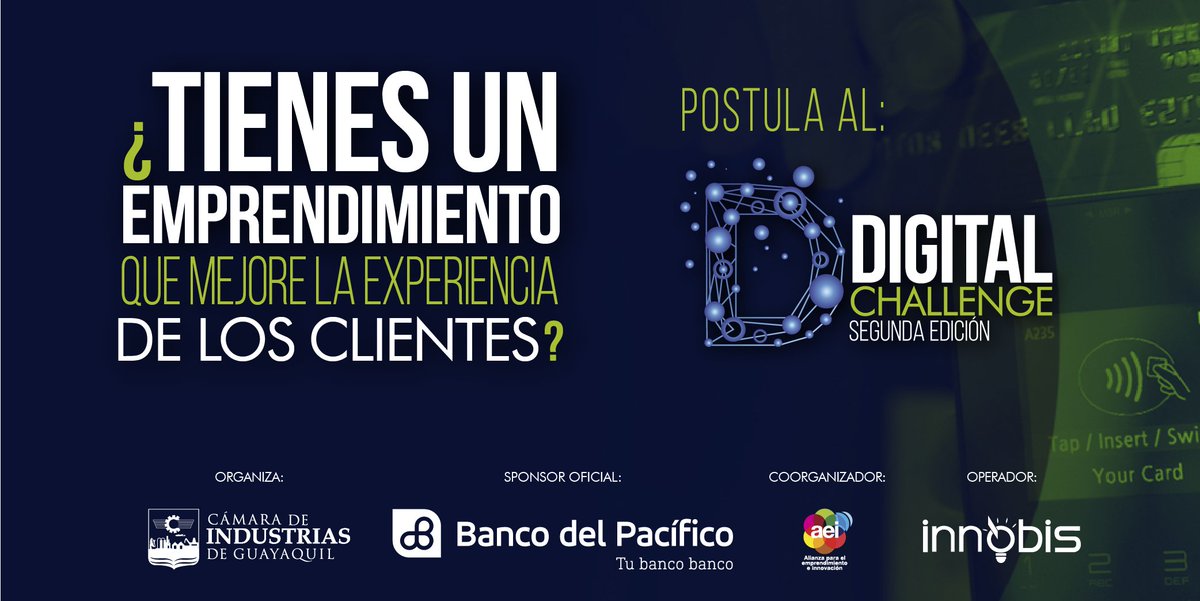 innobis_ec's tweet photo. ¿Tienes una solución que mejora la experiencia de los clientes?🧐
.
.
Postula hasta el 26/enero y obtén la oportunidad de visitar un centro de innovación.✍🏻✈️
.
.
#DigitalChallengeEc es un desafío que conecta a los #emprendedores con la #industria 🙋🏻♂️🏢
#Soluciones #CIG https://t.co/7PH2tcq25B