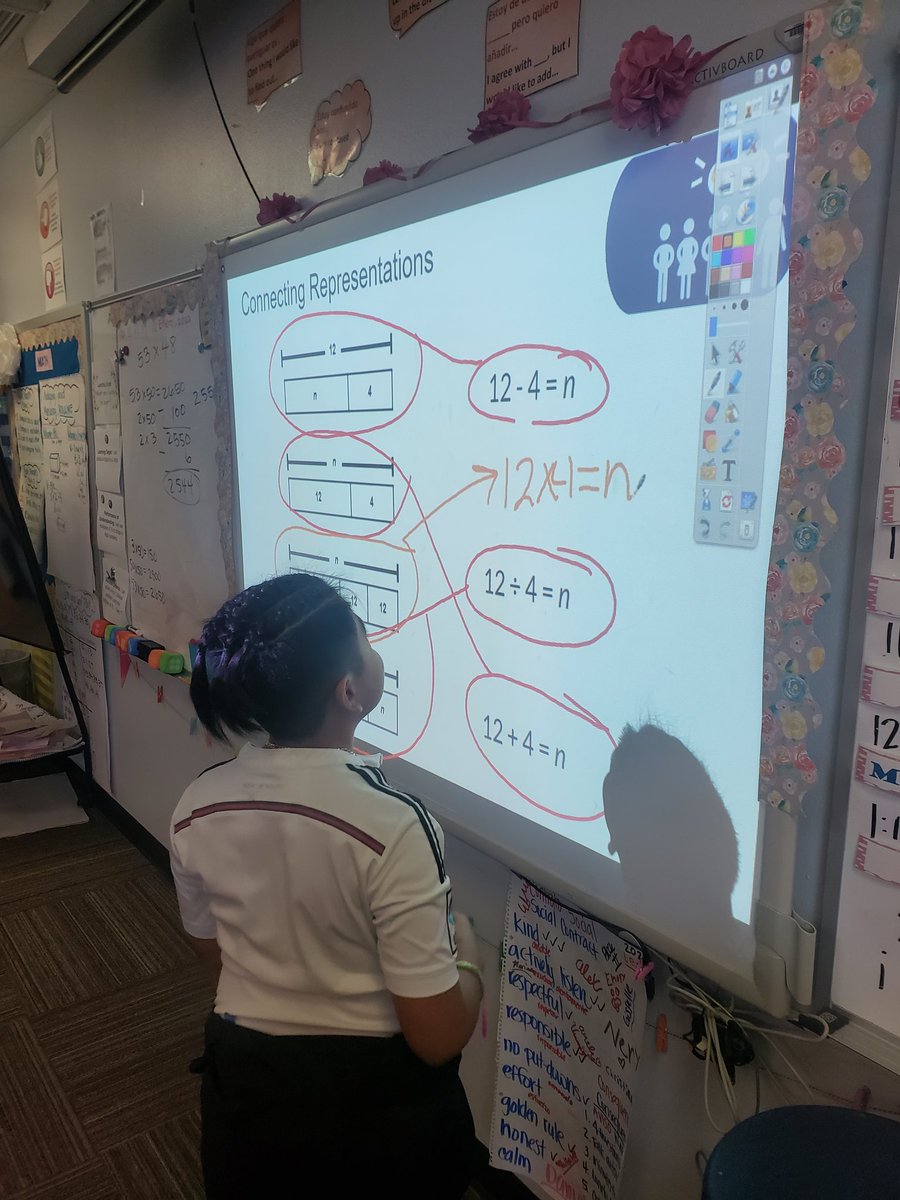 Ivette_RRISD's tweet photo. Second day with kiddos after the break and we're off to a great start this semester! Today we started with a number talk and continued on to connecting representations while investigating the role of the unknown. Whoop! Busy in 5th but having fun! @EMathRRISD @UnionHillRRISD https://t.co/KAFNbWQRMD