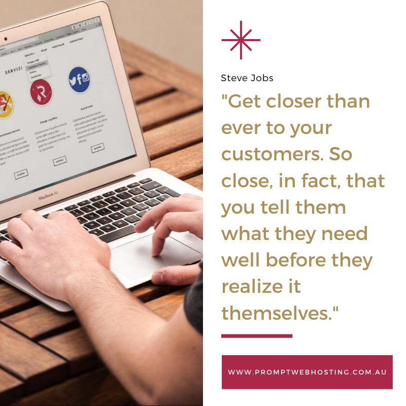 PromptWebHost's tweet image. &quot;Get closer than ever to your customers. So close, in fact, that you tell them what they need well before they realize it themselves.&quot; 

#quote #Webhosting #website #hosting #web #service #domain #webhost #hostingservice #webhostingservice #PromptWebHosting #AustralianWebHosting