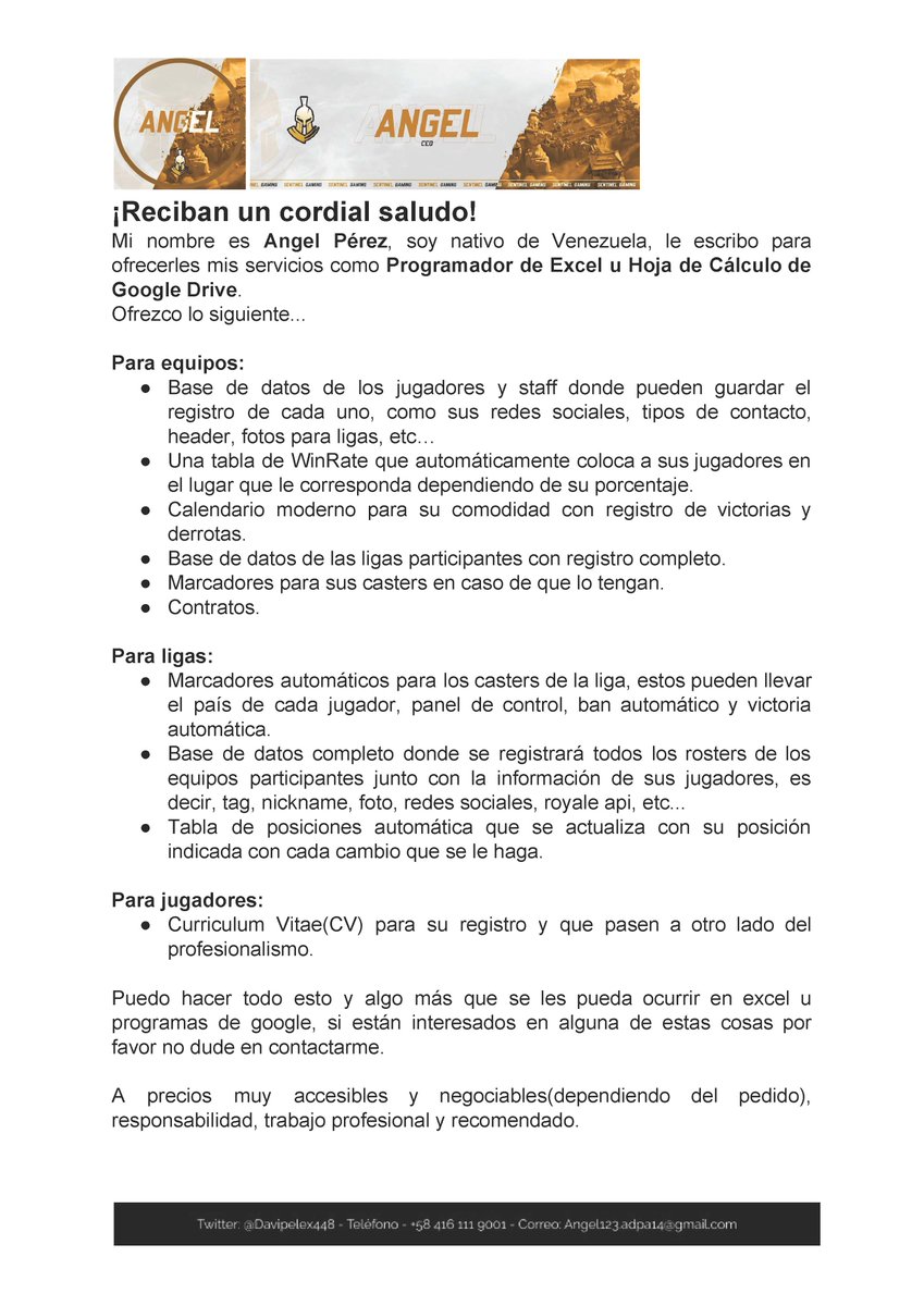 Angel (@davipelex448) on Twitter photo Estoy a la orden para servicios de trabajos individuales, combos y contratos😉
Cualquier duda les respondo al MD📩
RT🔃 y FAV❤️ se les agradece🥰
<a href="/jajajajajajaCR/">Bgama🏆</a> <a href="/TutifrutiHELP/">@jajajajajajaCR</a> <a href="/RT_PublicityGG/">RT Publicity</a> <a href="/AranaGameplays/">AranaGameplays_Ayudas RT</a> <a href="/RT_PublicityGG/">RT Publicity</a> <a href="/RT_apoyo/">CR apoyando a la comunidad</a> <a href="/SeleccionVzlaCR/">Venezuela Clash Royale 🇻🇪</a> @ReVoLAimaR <a href="/reyjoseant/">reyjoseant</a> Estoy a la orden para servicios de trabajos individuales, combos y contratos😉
Cualquier duda les respondo al MD📩
RT🔃 y FAV❤️ se les agradece🥰
<a href="/jajajajajajaCR/">Bgama🏆</a> <a href="/TutifrutiHELP/">@jajajajajajaCR</a> <a href="/RT_PublicityGG/">RT Publicity</a> <a href="/AranaGameplays/">AranaGameplays_Ayudas RT</a> <a href="/RT_PublicityGG/">RT Publicity</a> <a href="/RT_apoyo/">CR apoyando a la comunidad</a> <a href="/SeleccionVzlaCR/">Venezuela Clash Royale 🇻🇪</a> @ReVoLAimaR <a href="/reyjoseant/">reyjoseant</a>