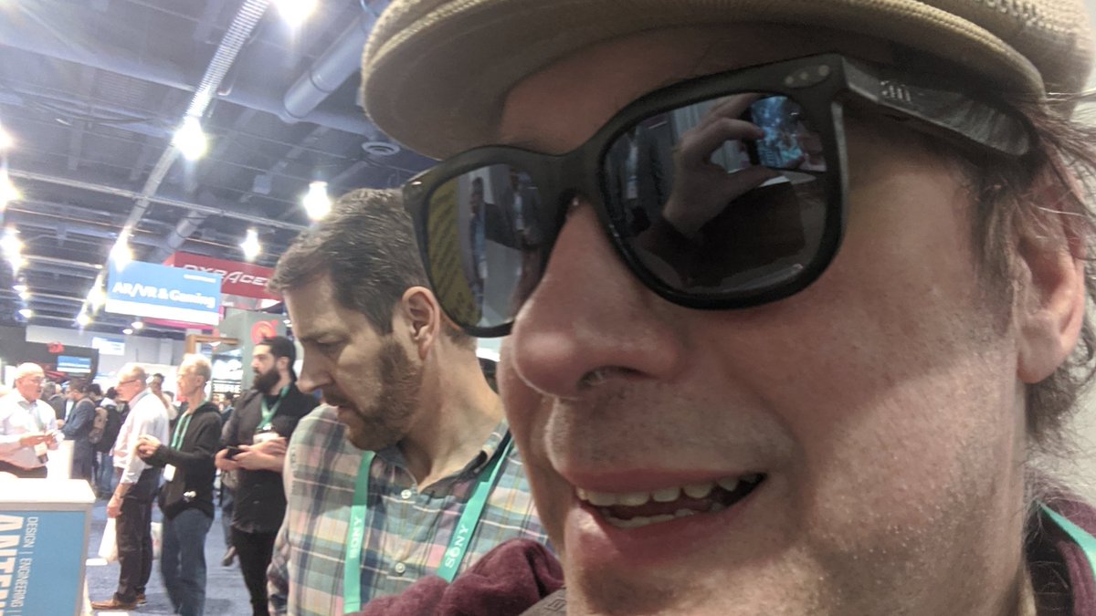 Got my eyes in the <a href="/NormGlasses/">Norm Glasses</a> at #CES2020 an extremely lightweight pair of smart AR glasses with stereo audio, right eye heads up display and voice recognition.  Great for similar functions as the original Focals by North but definitely felt more comfortable!