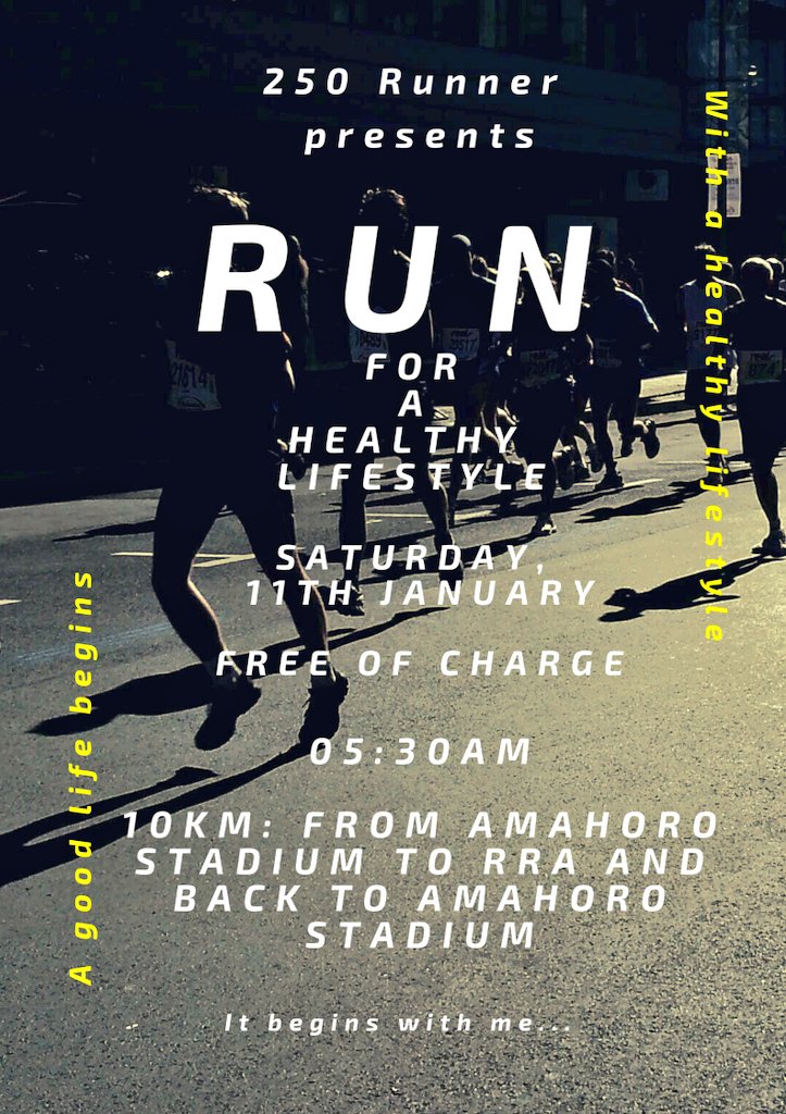 250runner's tweet photo. YAY! Thee day is finally here. #Rwot We can't just wait for the car-free day to enjoy our jogging in that morning breeze🥰

Join us this saturday from Amahoro stadium at 5:30 am to RRA and back🤩
Please help spread the word, someone interested might be on your tl
#Rwanda #kigali https://t.co/nz1vFh5g4i