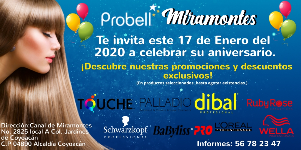 ProbellMx's tweet photo. Te invitamos a ser parte de nuestro aniversario en #Probell MIramontes
Acompáñanos y aprovecha muchos descuentos y ofertas exclusivas 🎉🥳
#Probell100preCerca 
17 de Enero del 2020  a las 10am ¡NO FALTES! https://t.co/6TrK1nP1bm
