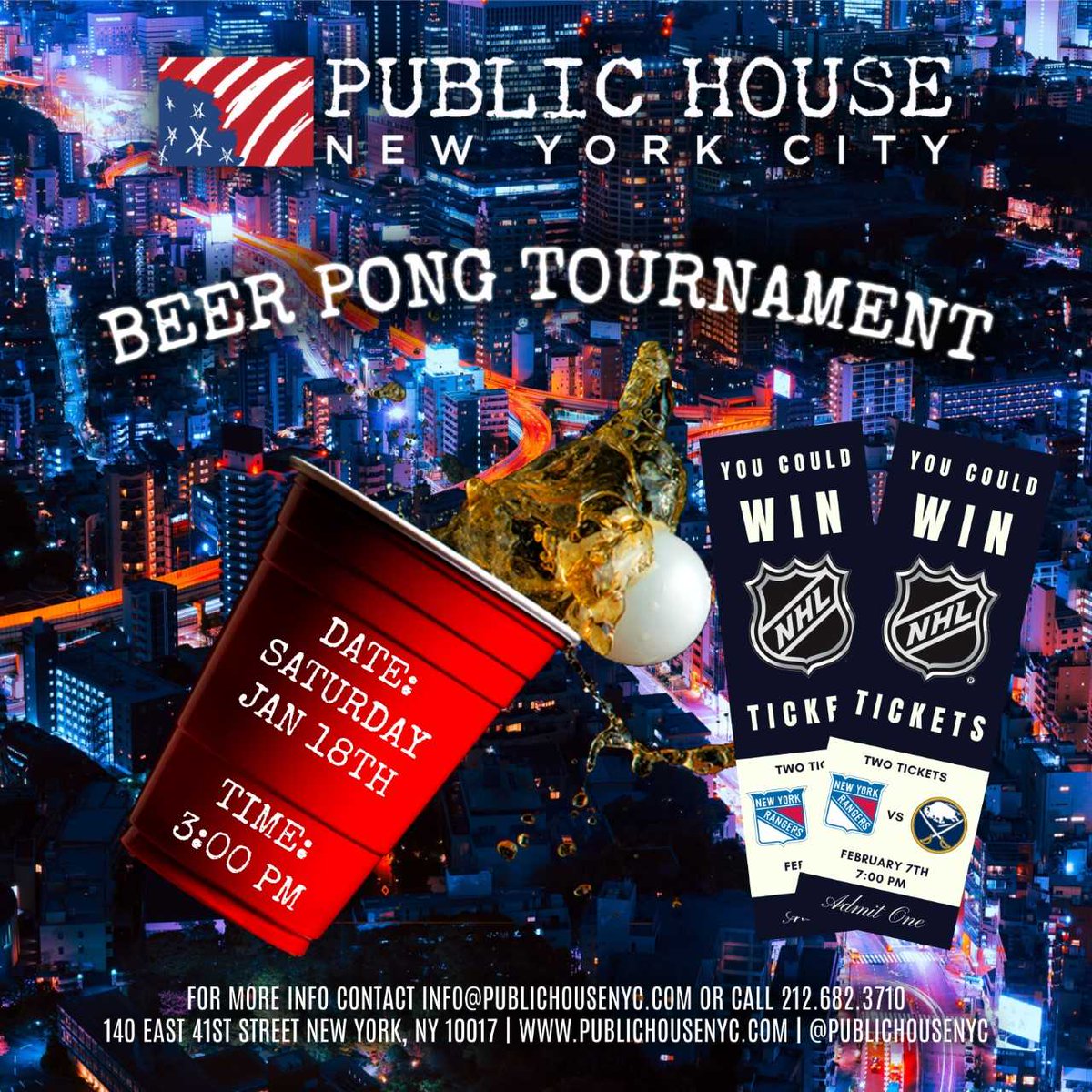 publichousenyc's tweet image. Take a Pitcher 🍻it’ll last longer!

Join us at Public House January 18th

$60 per team - Contact info@publichousenyc.com or 212.682.3710 for more info and signups