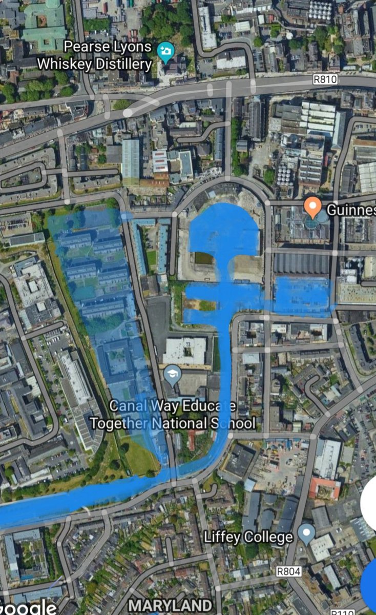 RichGDuke's tweet photo. 1835 Grand Canal Harbour area Ordinance Survey map v how it could have looked today. More info: https://t.co/9BryhRFbQF @libertiesdublin @arranqh @Dublin_Streets https://t.co/dAJm2GtNfO