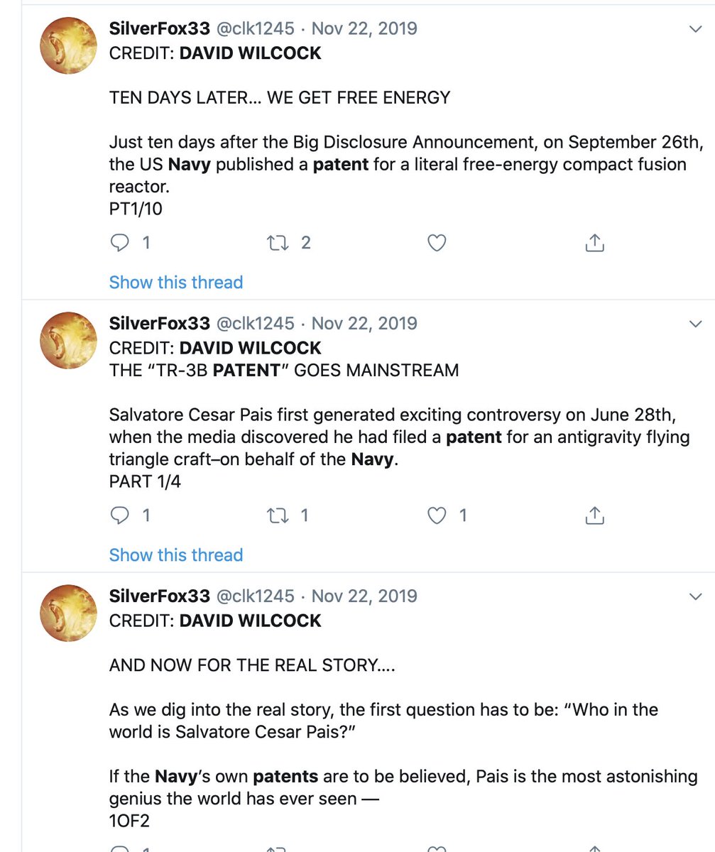 Stina Maria Xo Alternative Medias Obsession With The Navy Ufo Patents Recently Many Within The Alternative Media Have Been Pushing The Narrative That The Publicly Available Navy Patents By Inventor