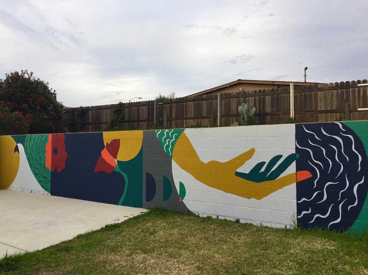ArtReachSD's tweet photo. New mural at YMCA Oz. Youth came up with many of the themes &amp; worked hard to paint every last inch of it. Thanks to Oz staff, @YMCASanDiego &amp; all other volunteers for help. #artreachsd #artreachmuralprogram #communitymural #collaborativemural #youthmural #ymca #sandiegononprofit https://t.co/5O9lLH0KRQ