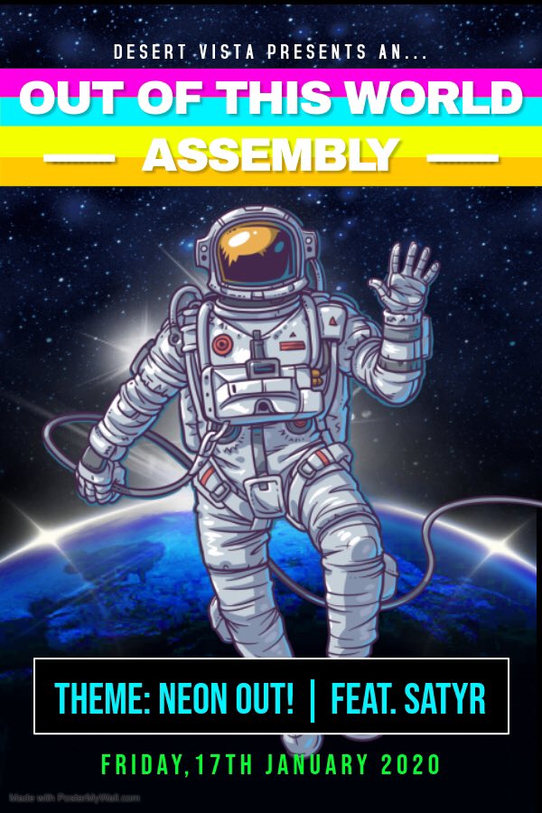 ┊┊┊┊ NEON OUT FOR THE 
┊┊┊☆ ————————————
┊┊🌙 * ASSEMBLY NEXT WEEK!
┊┊ ——————————————
┊☆ ° NEXT FRIDAY (1/17)  💥👽🌎
🌙*  ——————————————-