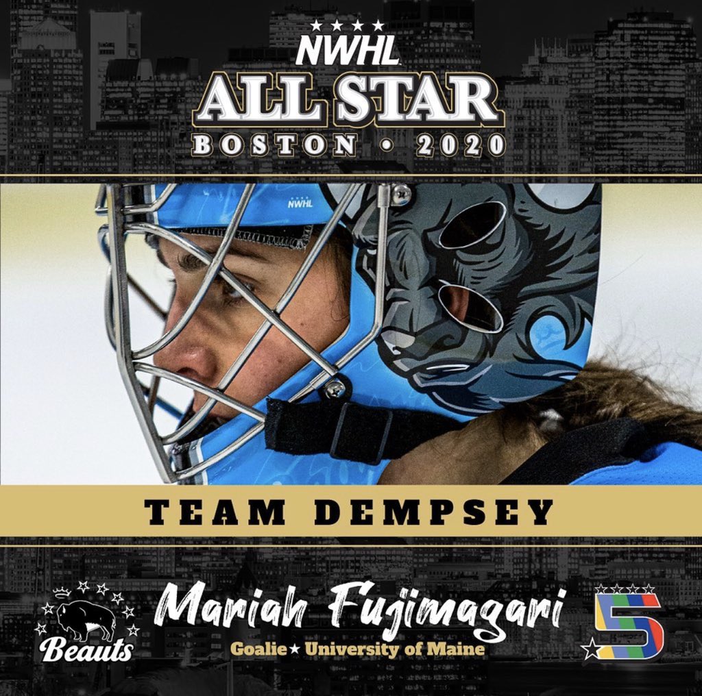 Amazing milestone for young goaltender Mariah Fujimagari on being selected to the @NWHL All Star team. One of the hardest working athletes with a bright future ahead. I’d like to thank the fans for believing in our #goalie! #allsaves #NWHL