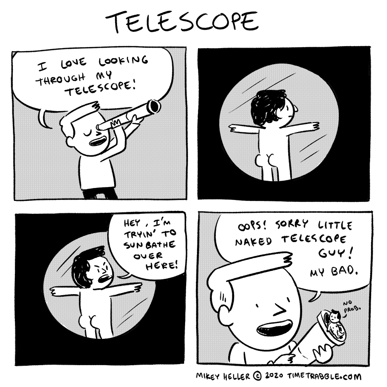 i drew a comic about a telescope 