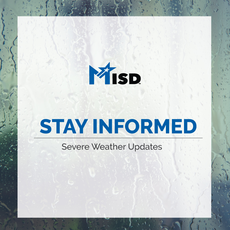 MidlothianISD's tweet photo. With meteorologists forecasting severe storms during the school day tomorrow and around dismissal, MISD will continually monitor the weather and follow protocols accordingly. Parents will be notified via email, Facebook &amp; Twitter if there are any changes to dismissal procedures. https://t.co/NSDxsE28Zn