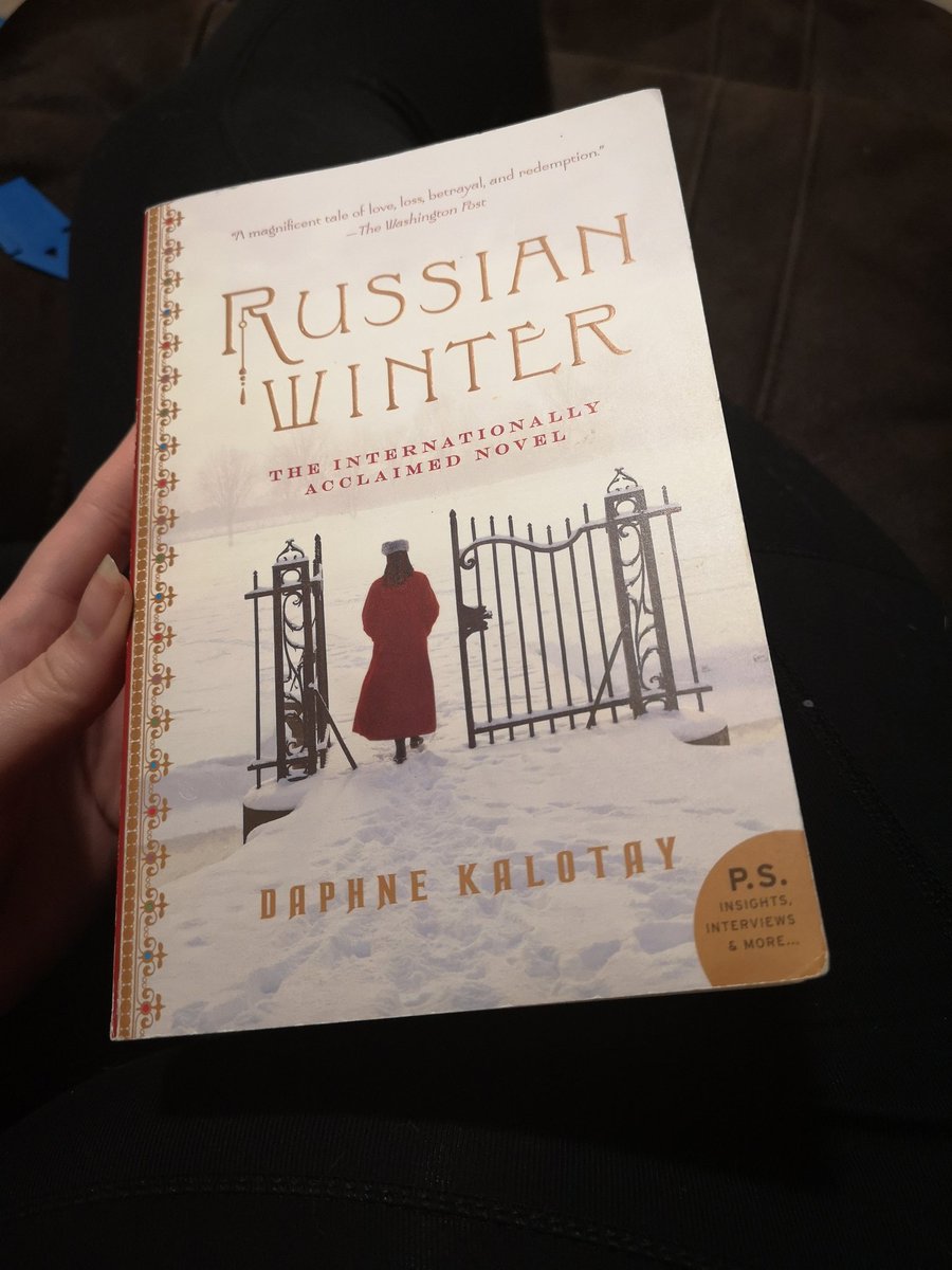 I danced from 2-14 (ballet my favourite) so I like to remind myself of then. When I found this book I was excited! Ballet, history, mystery, and jewelery?I liked the storyline, but found it hard to enjoy the writing style and get into itRussian Winter by Daphne Kalotay 
