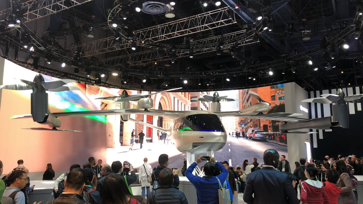 Mindtribe's tweet photo. Oh no, THAT’s a big drone. Exciting to see such radical pushes in new mobility this year, especially this one from @Hyundai! #CES2020 https://t.co/aK466X7OCu