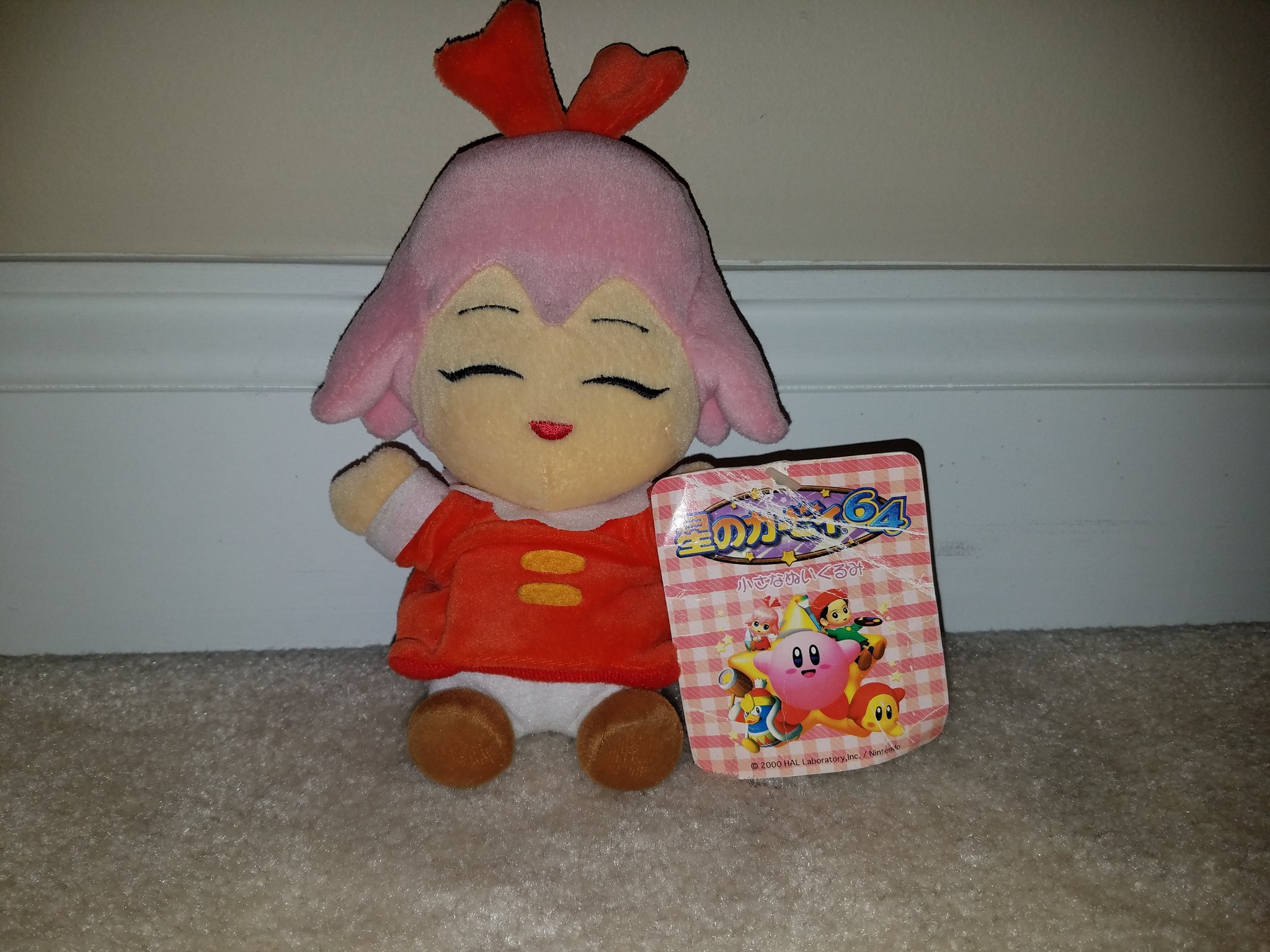 NathanCollects on X Thank you so much for 300 followers Next is this 2000 Kirby 64 The Crystal Shards Ribbon plush Released as a UFO catcher prize this plush is the only