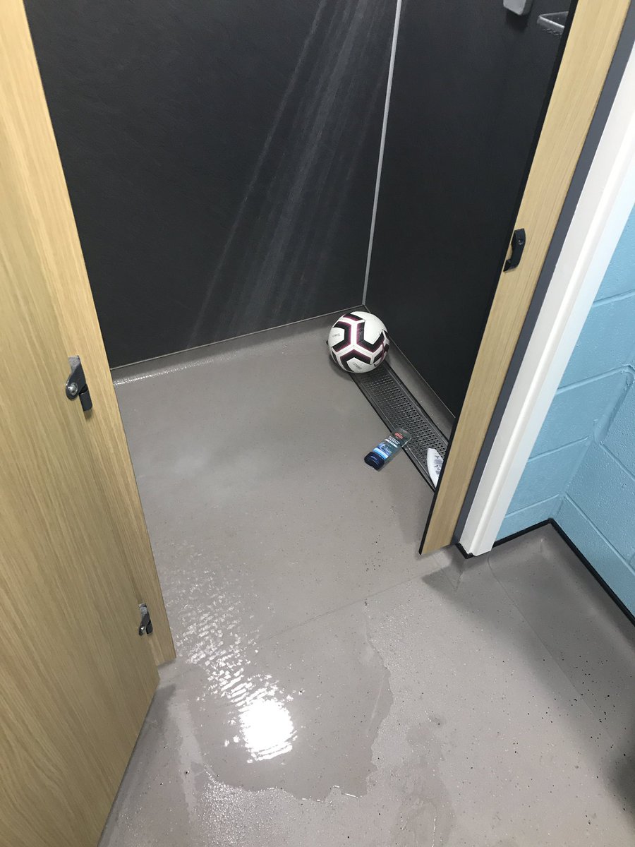 Great to see our @Polyflorltd wetroom #flooring #Polysafe #Quattro with amazing Waterjet badges @MalvernTown1946 Thank you @chrispinder for supporting #British #ManufacturingUK  @BuyBritBrands