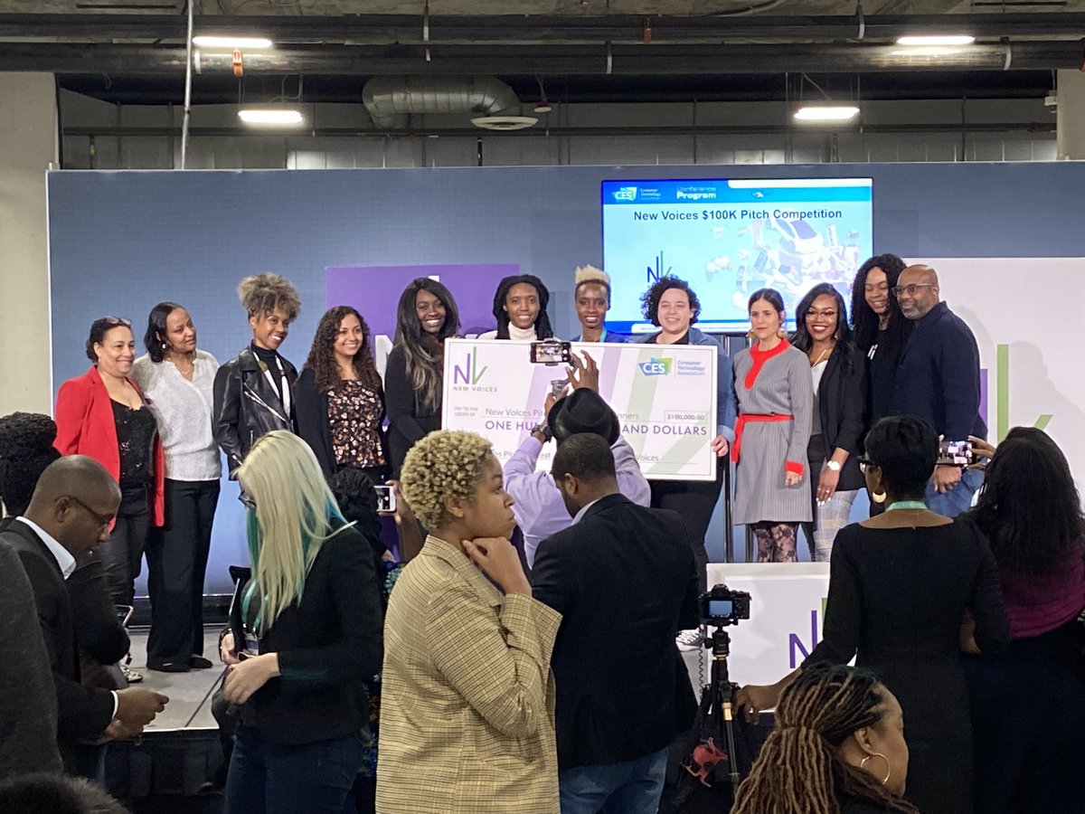 PennGSEVideoLab's tweet photo. Congratulations to the #newvoices Pitch Competition winners #CES2020 #blkgirlmagic #EurekaPark #startups https://t.co/aBpatMnD9W