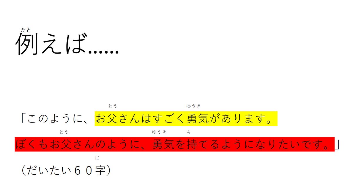 読売kodomo新聞 誰でも書ける４００字作文 最後の３行はこう書きます このように A は C です 私も A のように C になりたい なりたくない です エピソードを踏まえて 自分のことを振り返れば 作文の内容をひとごとではなく自分の