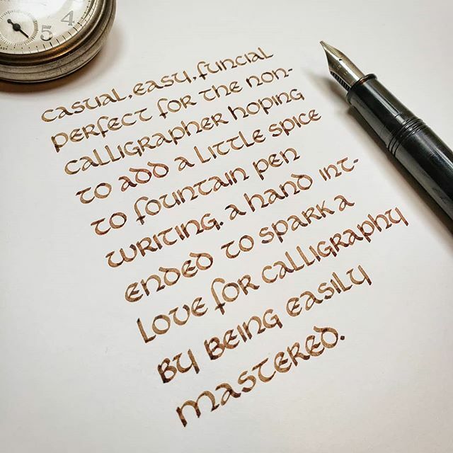 "Funcial" 😅😅😅
.
When I posted that I would be teaching a few quick "Casual Uncial" classes at the <a href="/phillypenshow/">Philadelphia Pen Show</a> I received many messages asking what the script actually is. Though based on traditional Uncial, Casual Uncial, or "Funcial" as I like to call it, is a relaxed va…