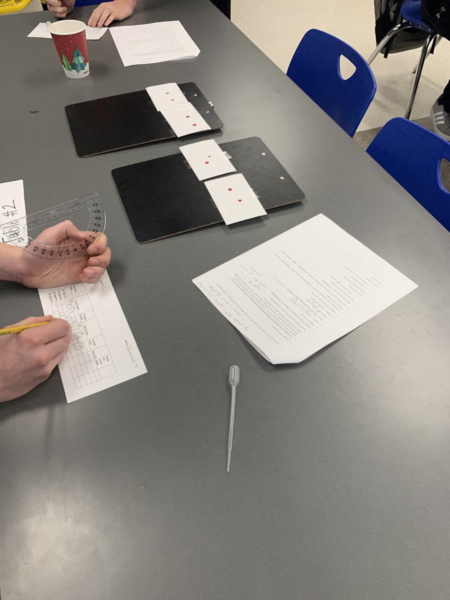 RockvaleHighCJ's tweet photo. CJ III beginning Blood Spatter Analysis. They were challenged to use prior knowledge of physics and mathematics to find the angle of origin. 🩸 #RockvaleHigh_TN #SkillsUSA_RVHS #RuCoCTE #RockvaleHigh_CTE https://t.co/hd2ksh5aUM