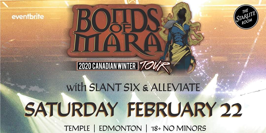 Get your tickets, for our first show of the new year! Playing one of our favourite hometown venues <a href="/starliteroom/">Starlite Room</a> opening for <a href="/bondsofmara/">Bonds Of Mara</a> Feb. 22!

#rock #rocknroll #alternative #bondsofmara #starlite #starliteroom #yeg #wintertour #canada #Alberta #yeg #slantsix #edmonton #live