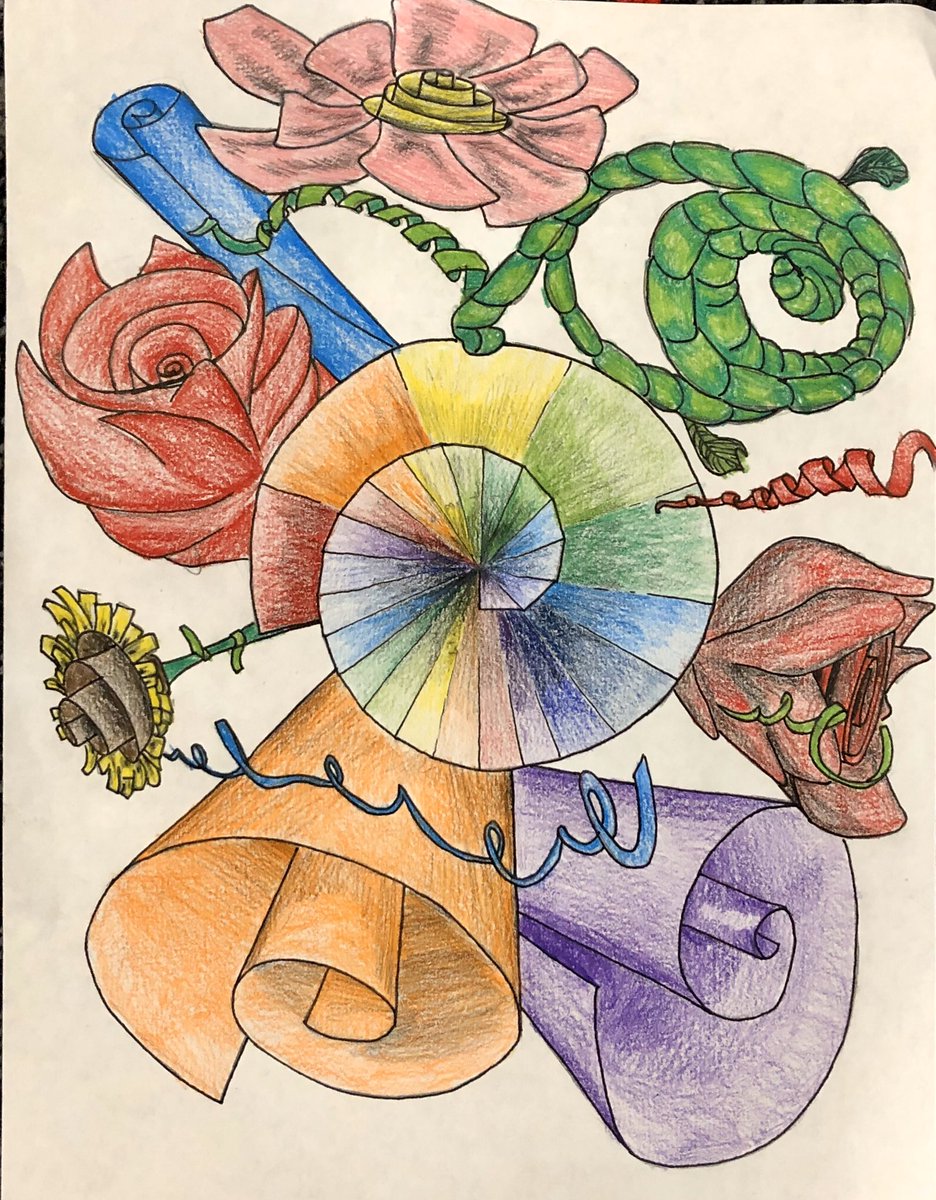 mskimsmath's tweet photo. The first Pythagorean Spiral Project of the year. How amazing is this art work?!? I love how he also incorporated spirals in nature. #mathiseverywhere #schooloscool #mskimsmath #pythagoreanspiral #spiral #art #wow #geometry @CoppellHigh #cisdlearns https://t.co/KERJhDqhyv