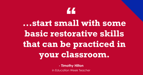 Larryferlazzo's tweet photo. "Ways to Implement Restorative Practices in the Classroom" is NEW @EdWeekTeacher with @TimothyHiltonCG https://t.co/2zR7TVDSPu https://t.co/5fCiHTLoR6