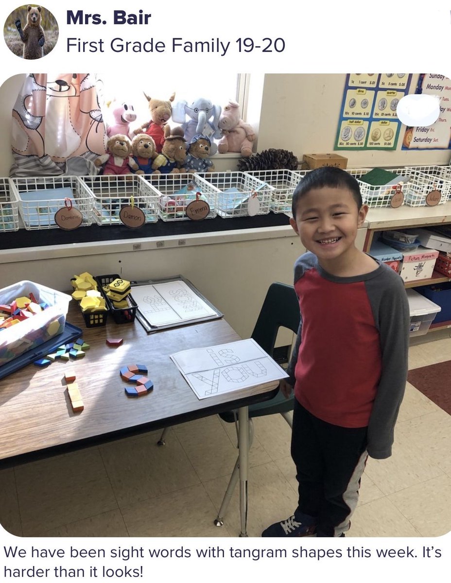LeolaElementary's tweet photo. Sight words and tangrams - who knew?! What a great challenge and way to stretch our minds.  #brainbusters #workinghard #schooloriginality #mindstretch #1stgrade #leolaproud https://t.co/fWvelsdbtA