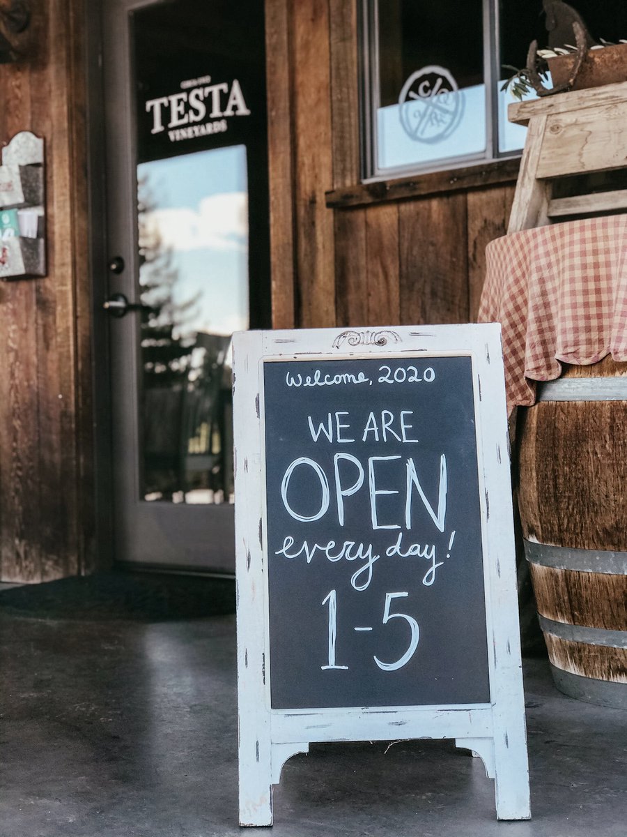 testavineyards's tweet photo. We’re starting 2020 off with some exciting news! Our tasting room is now open EVERY DAY from 1-5pm! Come enjoy our clean crafted wines, breathtaking views and rich family history here at Testa!🍷✨ https://t.co/DAlyuJiIQG