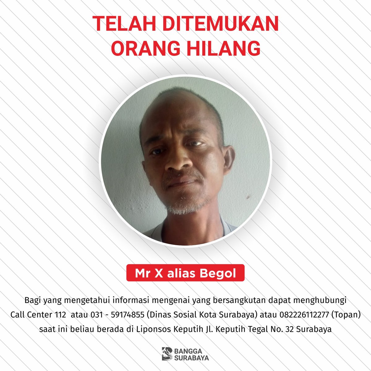 BanggaSurabaya's tweet photo. Mungkin saja dengan bantuan share kalian, ada keluarga mereka yang melihat dan mengenal mereka. Dengan begitu, mereka bisa berkumpul kembali bersama keluarga mereka #BanggaSurabaya https://t.co/ZhFRZFe5vb