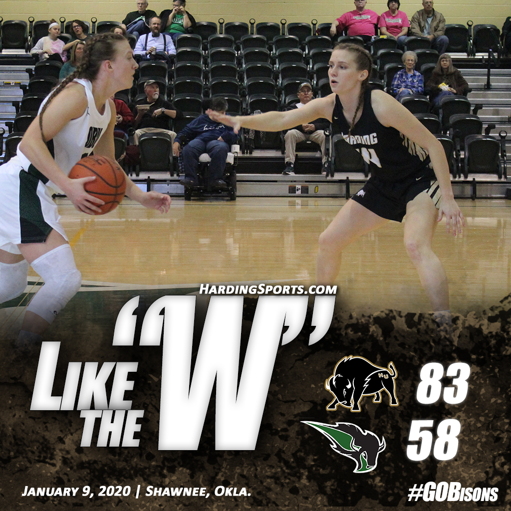 HardingSports's tweet photo. FINAL | @Harding_WBB 83, Oklahoma Baptist 58 #GOBisons

Next Up:
at Southern Nazarene
Saturday, Jan. 11 at 1 p.m.
Bethany, Okla. https://t.co/seWbHBOS10