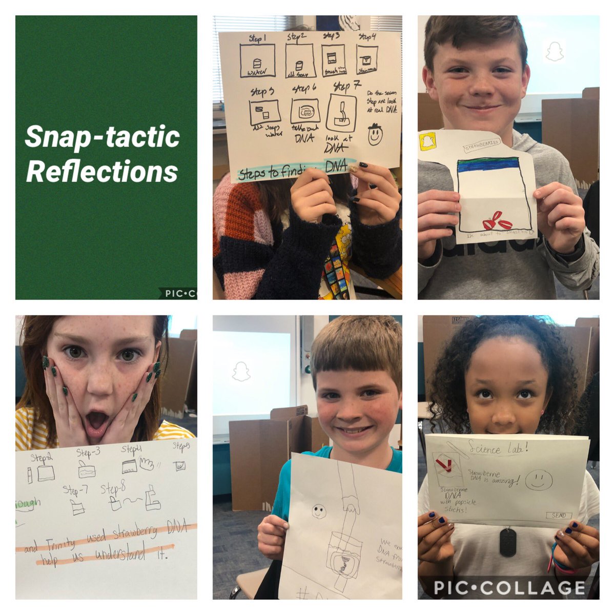 jodiforeman's tweet photo. Reflected on our lesson and DNA extraction lesson with @lead4ward strategy #SnapTastic. Favorite part was matching an emoji to their thoughts on the learning. #bengalpride https://t.co/jNbvdYLA5x