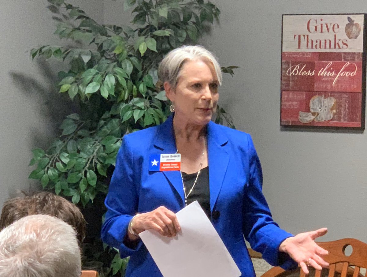 DCDRepublican's tweet photo. First speaker of the new year GOP Chairman Jayne Howell! Thank you for the update on all the things going on with the Republican Party in Denton County. Early voting starts February 18th. #KeepDentonCountyRed https://t.co/Nowa1HyHch