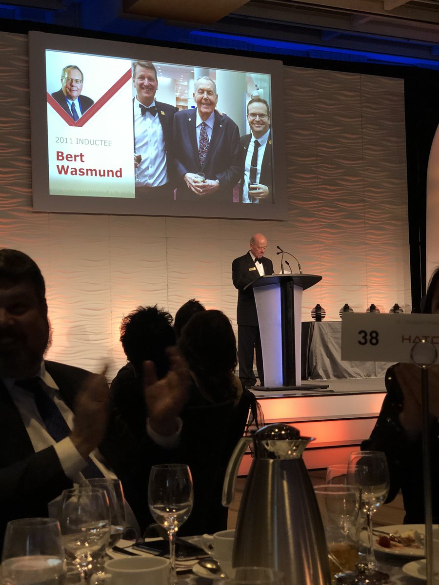 BWMacKay91's tweet photo. Hanging out at the Canadian Mining Hall of Fame with our @HATCHglobal colleagues and member Dr. Bert Wasmund. A great collection of the who’s who in the industry! https://t.co/eh4Y0yMSvA