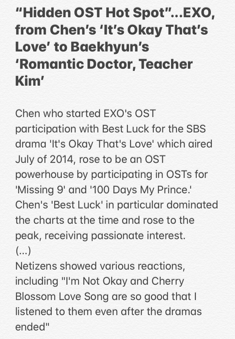 200109 Top Star News
—
This article discusses EXO’s OST discography and #CHEN was mentioned!

Link: topstarnews.net/news/articleVi…