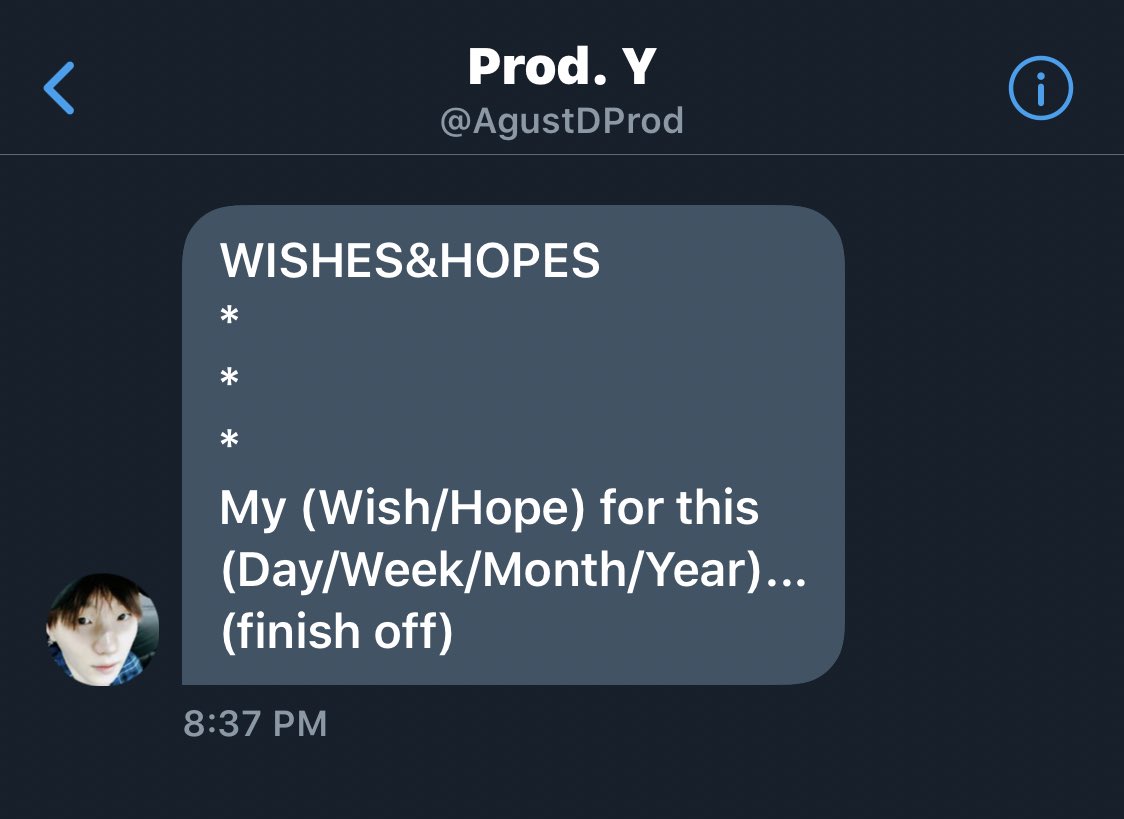 DM me your Wishes & Hopes. All will be posted anonymously. ***Follow the format shown below in order for me to know your message is a Wish&Hope. Once you receive the  it means your request has been received.