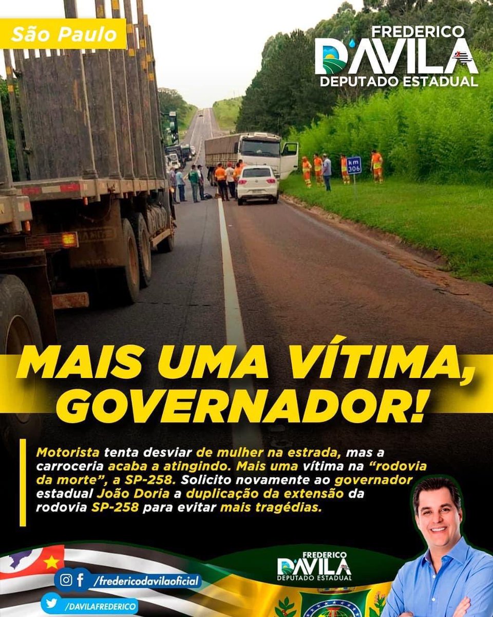 DAVILAFREDERICO's tweet photo. Registro aqui a minha indignação com esta situação lamentável. Até quando isto continuará, governador? Precisamos urgentemente da duplicação da rodovia SP-258! Pressionarei até que esta situação esteja resolvida. #sudoestepaulista #sp258 https://t.co/0RQz1iM6oI