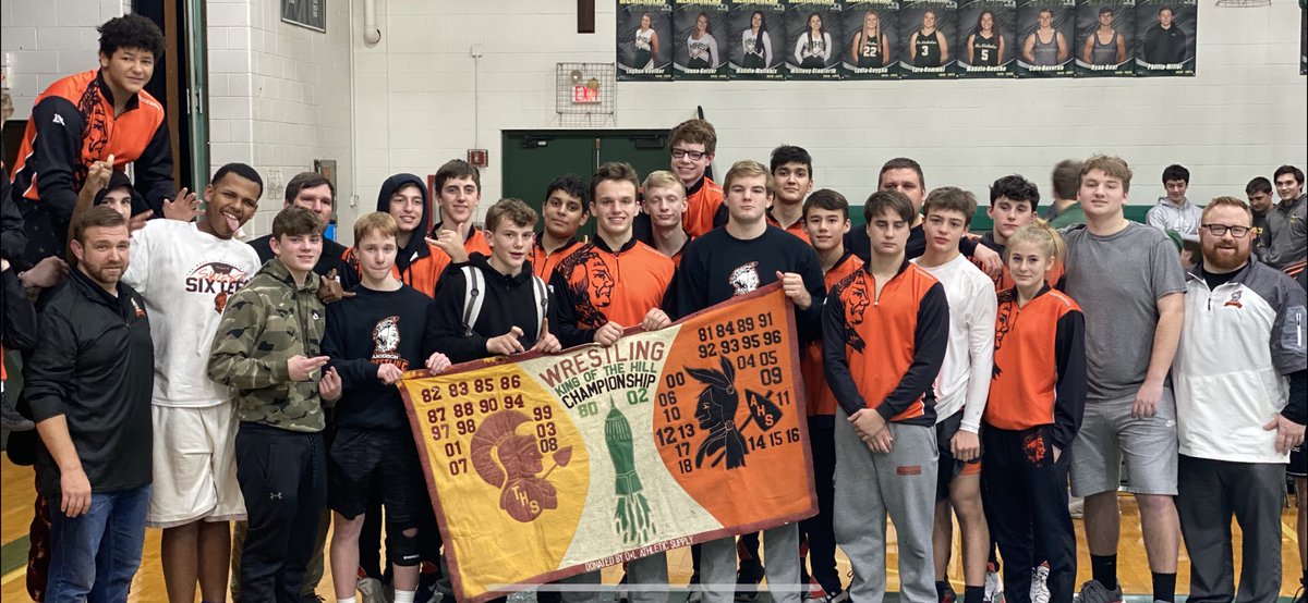 AHSRaptorsAD's tweet photo. REDSKINS WIN REDSKINS WIN REDSKINS WIN REDSKINS WIN REDSKINS WIN REDSKINS WIN      @AHSkinWrestling TEAM has DONE IT AGAIN!!! CROWNED KING OF DA HILL CHAMPS FOR 12th CONSECUTIVE YEAR!!!!!!!!!! THIS IS AWESOME!!! @AndersonRedskin is PROUD!!! #AHSisPROUD #AHSisFAMILY #CONGRATS https://t.co/ljZExsWrWC