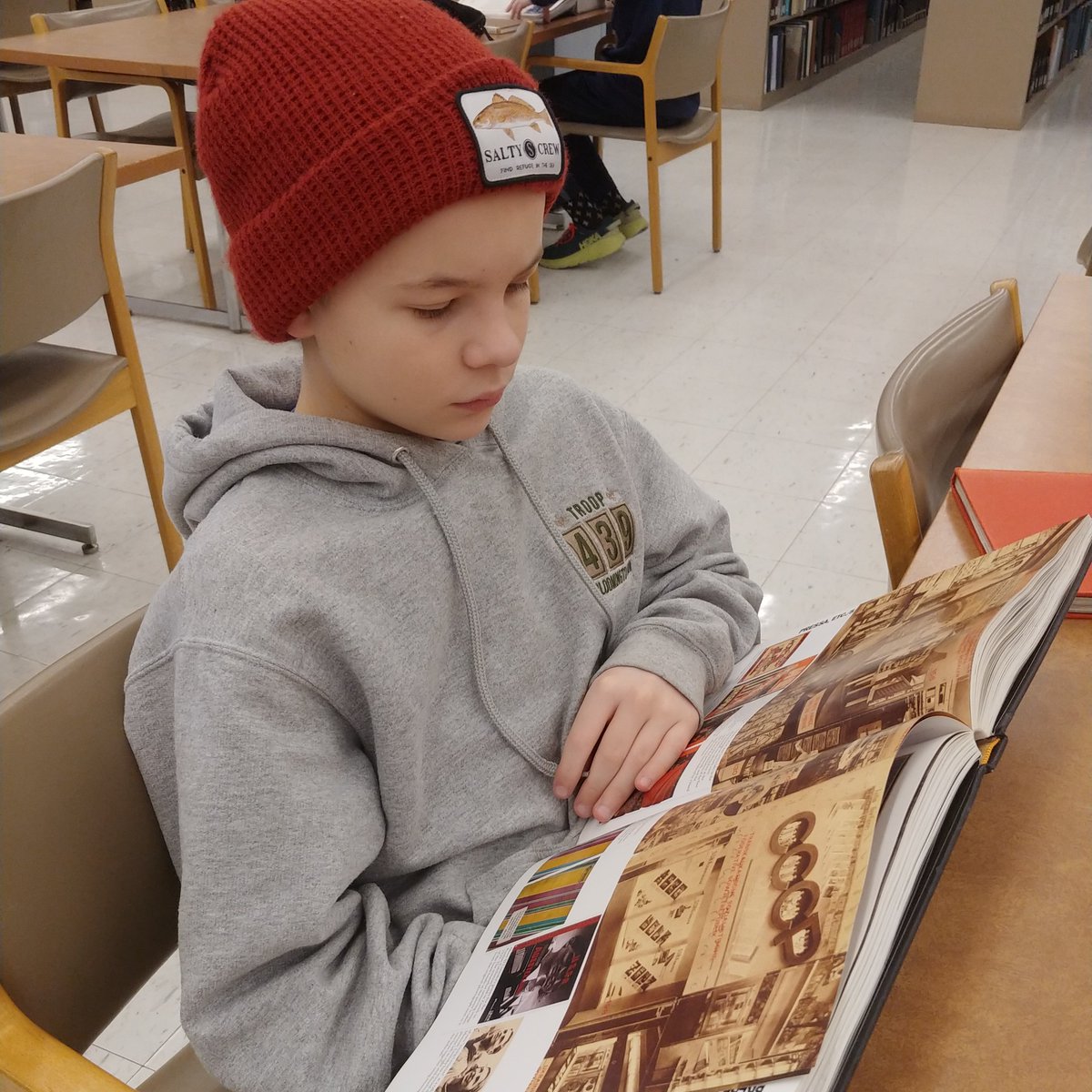 Mrs. Nelson's and Mrs. Koester's 6th and 7th graders worked hard on their National History Day projects on their trip to Wilson Library at the U of M today!  This has been a DA tradition for years.