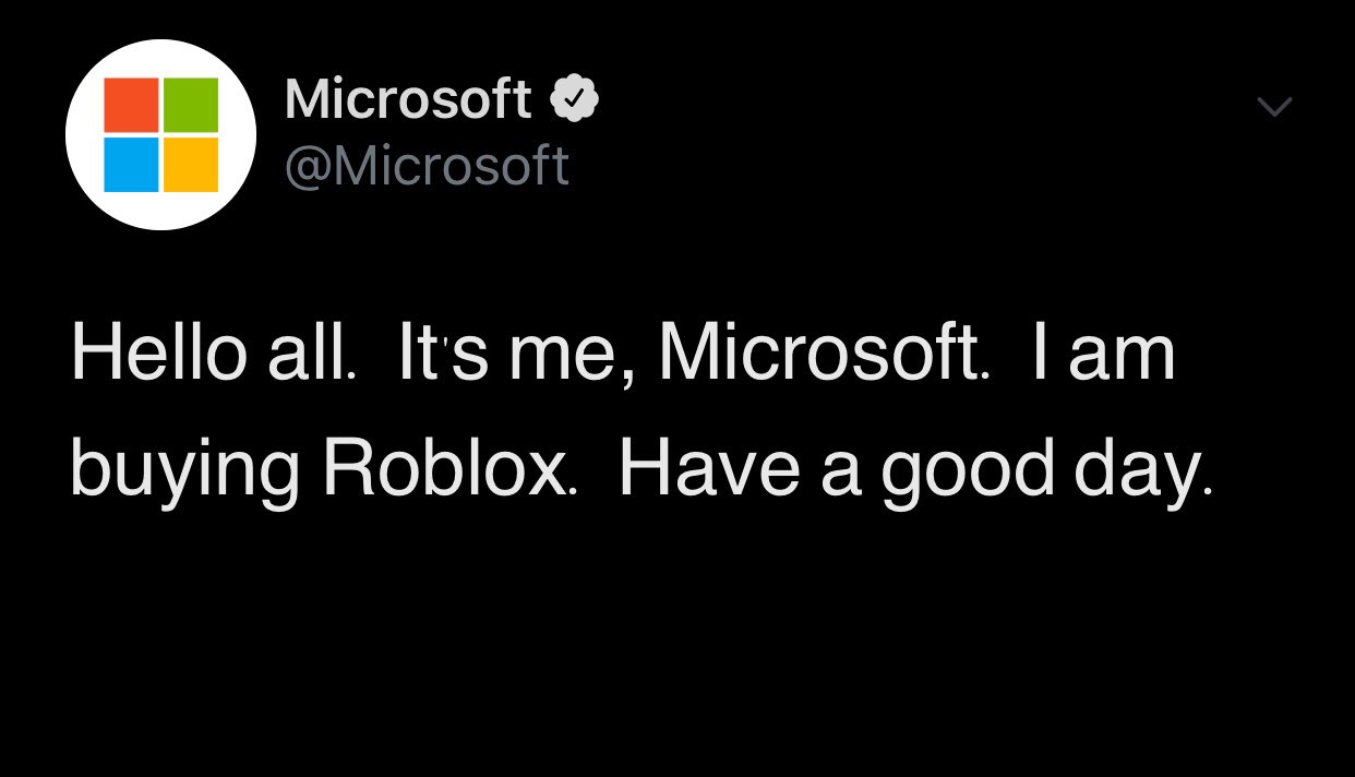 News Roblox On Twitter Breaking Microsoft Has Just Announced