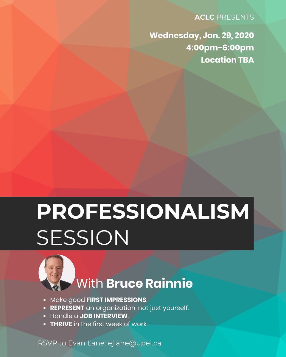 Join us for a workshop on Professionalism with Bruce Rainie!

We have more events coming up, so keep an eye out!
