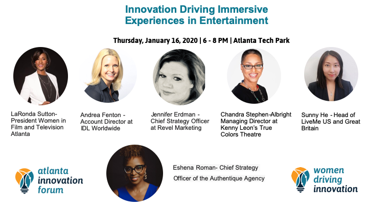 ♥️♥️♥️ Arts &amp; Entertainment! We're going behind the scenes to see how tech convergence is spicing up industries. JOIN US 01/16 to hear all about it from the pros.   #WDIATL #steamINaction #innovation lnkd.in/ebscR2U Atlanta Tech Park @womendrivingtinnovation