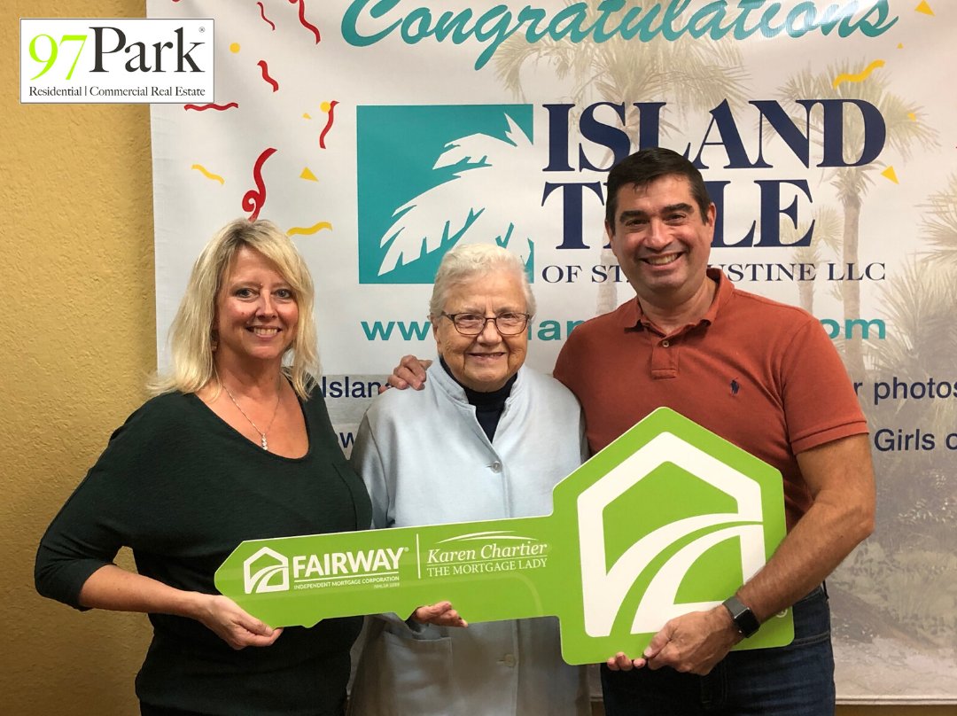 There is no better feeling than helping a client find their new home sweet home. #97Park Sales Associates Kelly Lange and Fred Weiner closed on a great home for Babs C. A big thank you to Island Title of St. Augustine and Fairway Independent Mortgage Corp. #SoldAndClosed