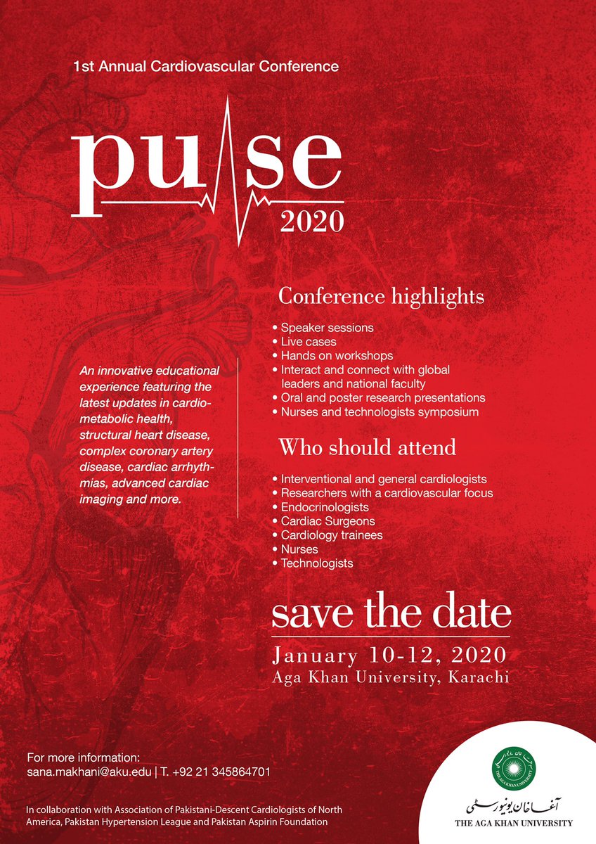 Happening today! #pulse2020 #Cardiology #pakistan @AkuCardiology @AKUGlobal @AKUAANA our first annual #CV conference