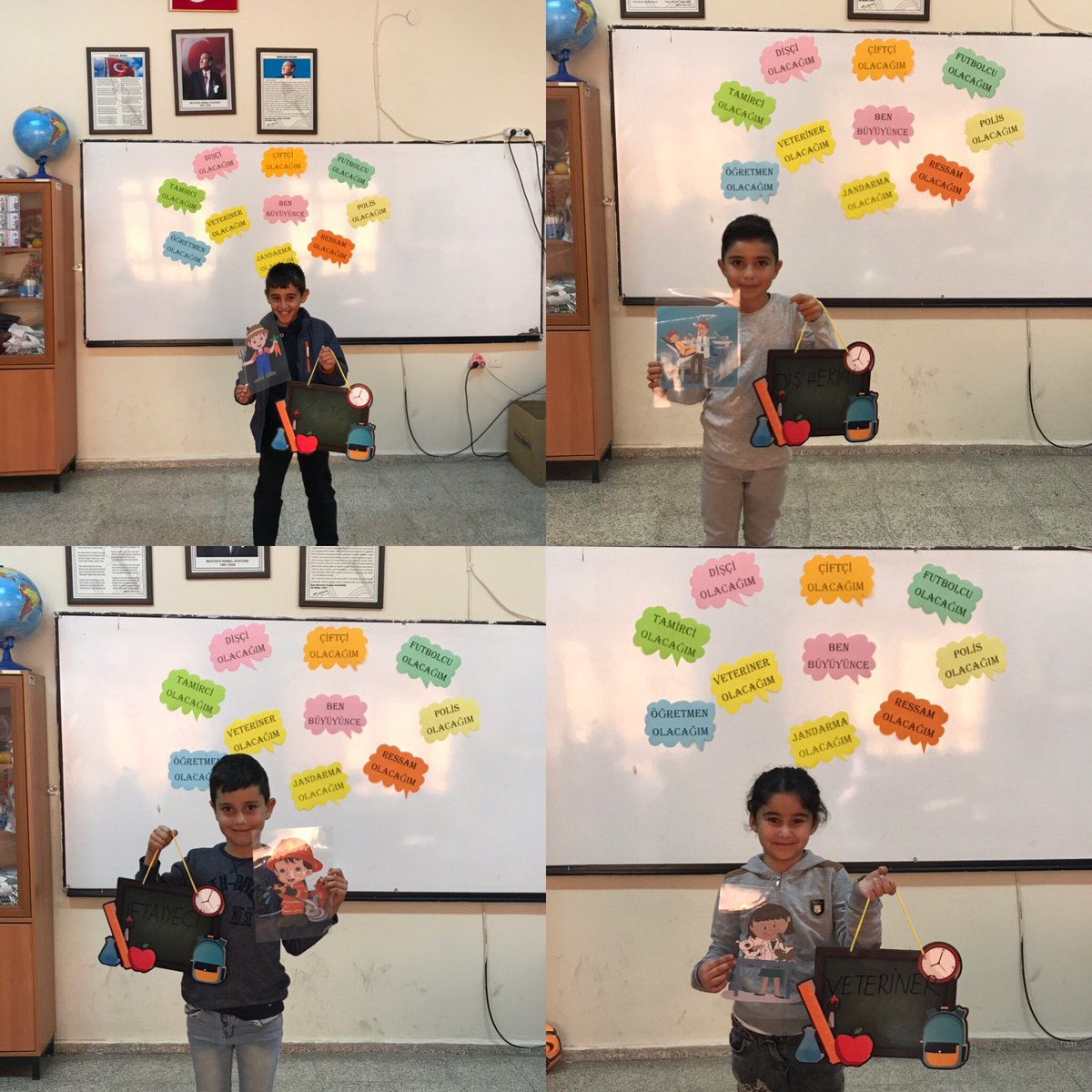 Her meslek önemlidir ve farklıdır dedik ve büyüyünce olmak istediğimiz meslekleri tanıtan bir gösteri yaptık. Ben büyüyünce öğretmen , diş hekimi , doktor, polis, ressam olacağım dedi yarının büyükleri 3/A sınıfı öğrencileri <a href="/ziyaselcuk/">Ziya Selçuk</a> <a href="/SeyitAliBuyuk/">Seyit Ali Büyük</a> @Mehmeta10176968 #kulumem