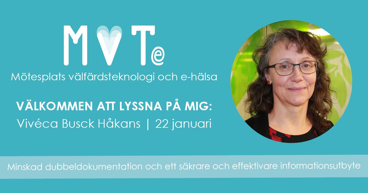 Vilka nyttor uppnås genom att kommuner arbetar med standardiserad och strukturerad dokumentation? Kom till MVTe-mässan 21 jan och hör Vivéca Busck Håkans, utredare i projektet #Nationellagemensammaspecifikationer, berätta om det pågående arbetet. Läs mer mvte.se